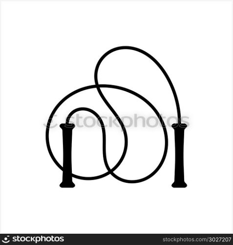 Jump Rope Icon, Jumping Sport Rope Vector Art Illustration. Jump Rope Icon, Jumping Sport Rope