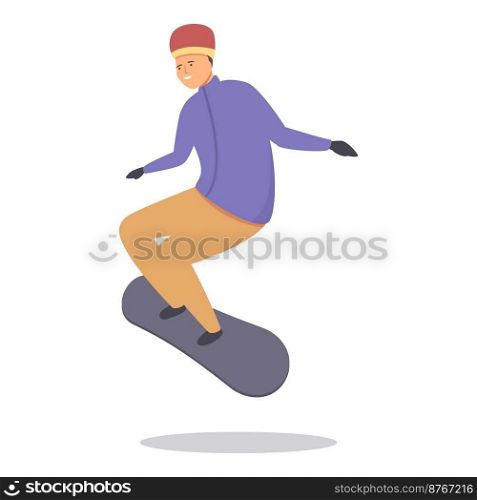 Jump snowboard icon cartoon vector. Sport child. Family travel. Jump snowboard icon cartoon vector. Sport child