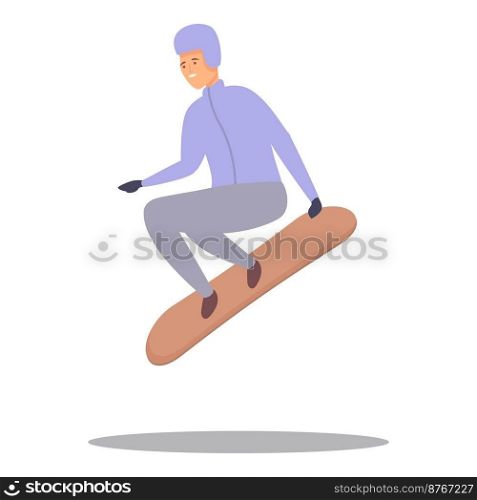 Jump snowboarding icon cartoon vector. Sport child. Family team. Jump snowboarding icon cartoon vector. Sport child