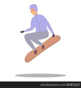 Jump snowboarding icon cartoon vector. Sport child. Family team. Jump snowboarding icon cartoon vector. Sport child