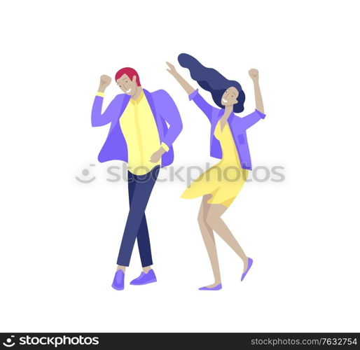 Jumping character in various poses. Group of young joyful laughing people jumping with raised hands. Happy positive young men and women rejoicing together, happiness, freedom, motion people concept.. Jumping character in various poses. Group of young joyful laughing people jumping with raised hands. Happy positive young men and women