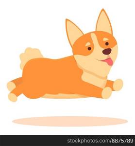 Jumping corgi icon cartoon vector. Cute dog. Canine breed. Jumping corgi icon cartoon vector. Cute dog