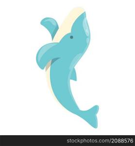 Jumping dolphin icon cartoon vector. Sea fish. Water show. Jumping dolphin icon cartoon vector. Sea fish