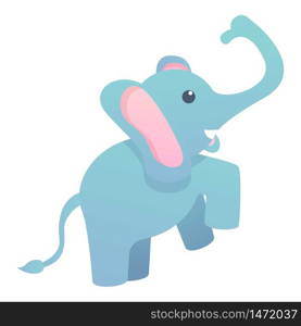 Jumping elephant icon. Cartoon of jumping elephant vector icon for web design isolated on white background. Jumping elephant icon, cartoon style