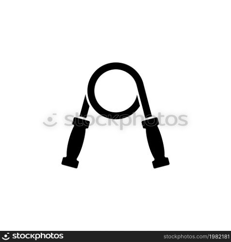 Jumping Rope. Flat Vector Icon. Simple black symbol on white background. Jumping Rope Flat Vector Icon