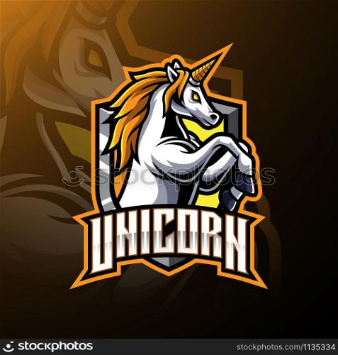 Jumping unicorn mascot logo design