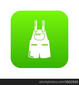 Jumpsuit icon green vector isolated on white background. Jumpsuit icon green vector
