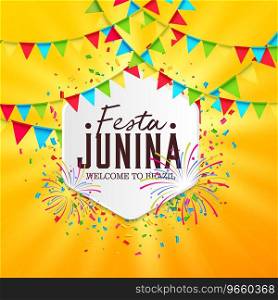 June party festa junina with flags Royalty Free Vector Image