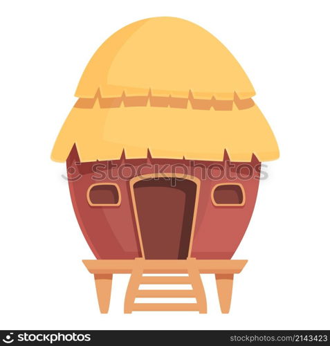 Jungle bungalow icon cartoon vector. Sea villa. Island house. Jungle bungalow icon cartoon vector. Sea villa