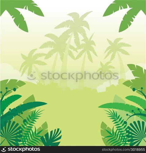 Jungle Flat Background3. Vector image of the Jungle Flat Background