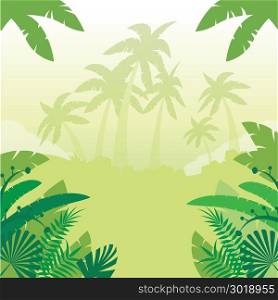 Jungle Flat Background3. Vector image of the Jungle Flat Background