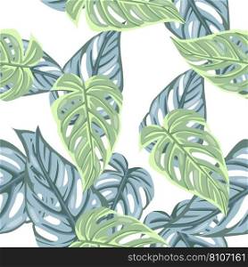 Jungle leaf seamless pattern. Exotic botanical texture. Floral background. Decorative tropical palm leaves wallpaper. Design for fabric, textile print, wrapping, cover. Vector illustration. Jungle leaf seamless pattern. Exotic botanical texture. Floral background. Decorative tropical palm leaves wallpaper.