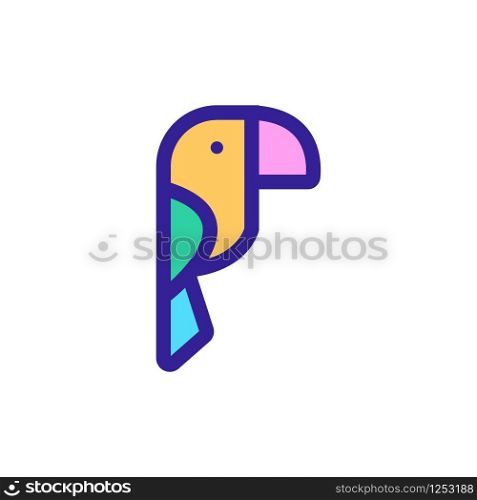 Jungle parrot icon vector. Thin line sign. Isolated contour symbol illustration. Jungle parrot icon vector. Isolated contour symbol illustration