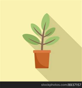 Jungle plant pot icon flat vector. Home indoor. Garden leaf. Jungle plant pot icon flat vector. Home indoor