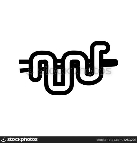 Jungle snake icon vector. Thin line sign. Isolated contour symbol illustration. Jungle snake icon vector. Isolated contour symbol illustration