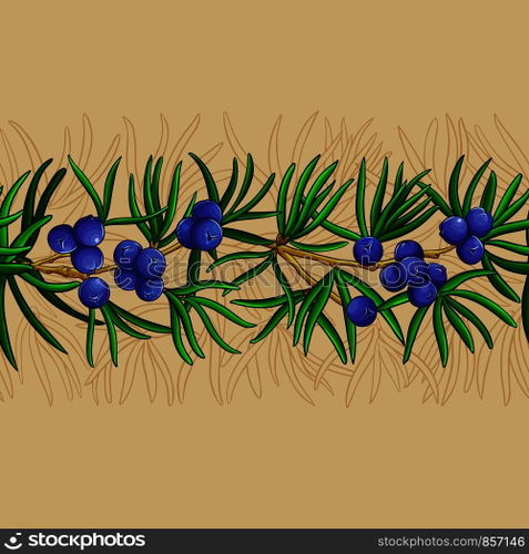 juniper vector pattern on color background. juniper vector pattern