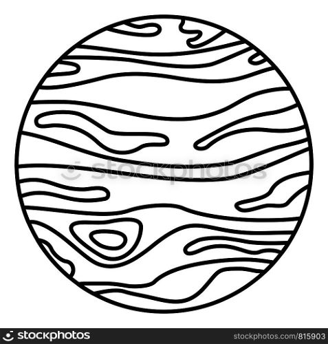 Jupiter planet icon. Outline illustration of jupiter planet vector icon for web design isolated on white background. Jupiter planet icon, outline style