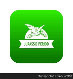 Jurassic cute icon green vector isolated on white background. Jurassic cute icon green vector