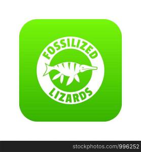 Jurassic funny icon green vector isolated on white background. Jurassic funny icon green vector