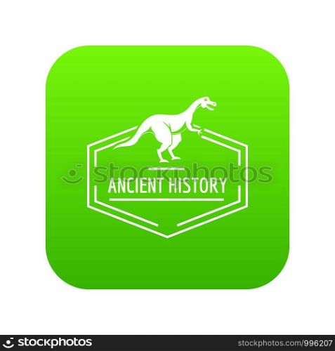 Jurassic icon green vector isolated on white background. Jurassic icon green vector