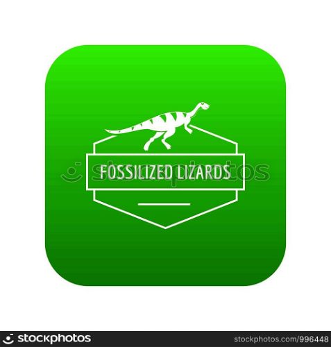 Jurassic lizard icon green vector isolated on white background. Jurassic lizard icon green vector