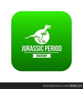 Jurassic monster icon green vector isolated on white background. Jurassic monster icon green vector