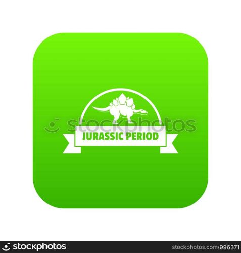 Jurassic period icon green vector isolated on white background. Jurassic period icon green vector