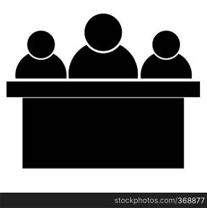 Jurors icon. Jury group committee sign. Committee symbol. flat style.