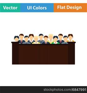 Jury icon. Flat color design. Vector illustration.