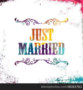 just married bstract colorful triangle geometrical greetings. just married bstract colorful triangle geometrical greetings vector illustration