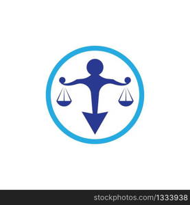 Justice and law logo vector icon illustration