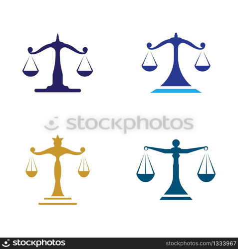 Justice and law logo vector icon illustration