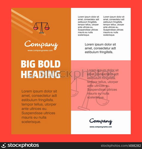 Justice Business Company Poster Template. with place for text and images. vector background