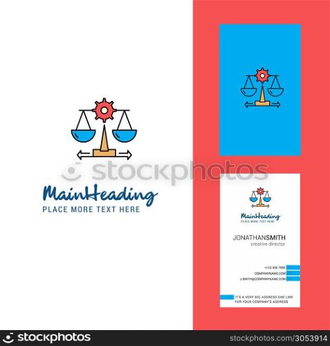 Justice Creative Logo and business card. vertical Design Vector