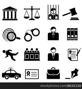 Justice icons vector image