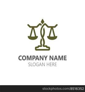 Justice Law logo icon template creative law firm illustration