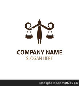 Justice Law logo icon template creative law firm illustration