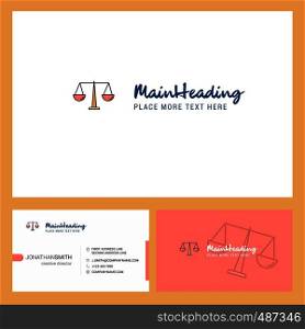 Justice Logo design with Tagline & Front and Back Busienss Card Template. Vector Creative Design