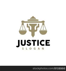 Justice Logo, Retro Vintage Theme Design, Law Vector, Law Firm, Scales Illustration Symbol Icon