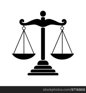 Justice scale icon. Libra silhouette on white background. Vector illustration