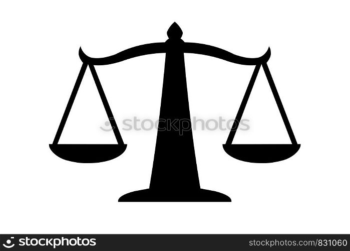 Justice scales icon. Law balance symbol. Vector illustration EPS10. Justice scales icon. Law balance symbol.Vector illustration