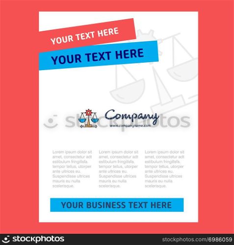 Justice Title Page Design for Company profile ,annual report, presentations, leaflet, Brochure Vector Background