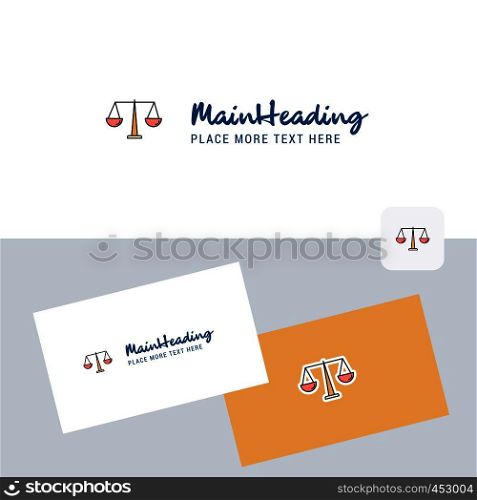 Justice vector logotype with business card template. Elegant corporate identity. - Vector