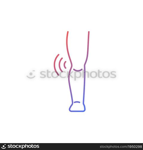 Juvenile idiopathic arthritis gradient linear vector icon. Joint damage in kids. Chronic rheumatologic disease. Thin line color symbol. Modern style pictogram. Vector isolated outline drawing. Juvenile idiopathic arthritis gradient linear vector icon