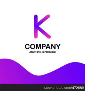 K company logo design with purple theme vector