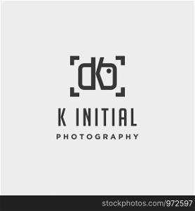 k initial photography logo template vector design icon element. k initial photography logo template vector design