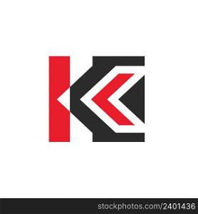 k Letter arrow Template Vector Illustration