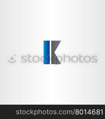 k letter black blue vector logo symbol brand