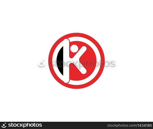K letter human logo design concept