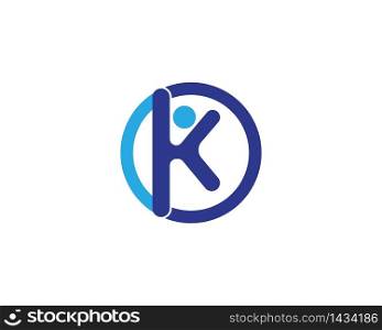 K letter human logo design concept
